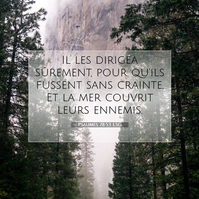 Picture 07 - Psaumes 78:53 LSG - Il les dirigea sûrement, pour qu'ils fussent - Bible Verse Picture
