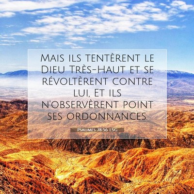 Picture 07 - Psaumes 78:56 LSG - Mais ils tentèrent le Dieu Très-Haut et se - Bible Verse Picture