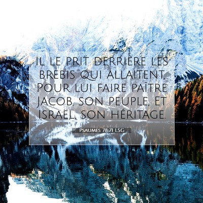 Picture 07 - Psaumes 78:71 LSG - Il le prit derrière les brebis qui allaitent, - Bible Verse Picture