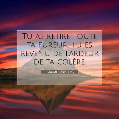 Picture 07 - Psaumes 85:3 LSG - Tu as retiré toute ta fureur, Tu es revenu de - Bible Verse Picture