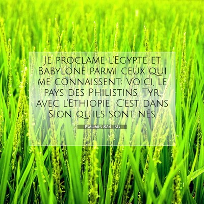 Picture 07 - Psaumes 87:4 LSG - Je proclame l'Egypte et Babylone parmi ceux qui - Bible Verse Picture