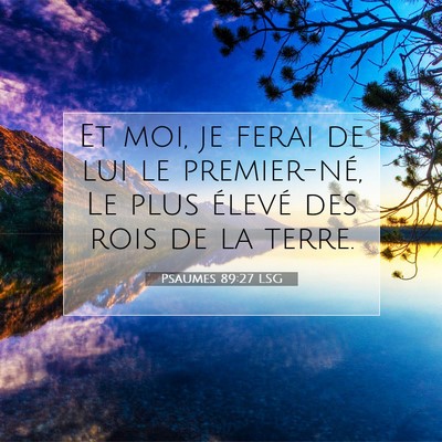 Picture 07 - Psaumes 89:27 LSG - Et moi, je ferai de lui le premier-né, Le plus - Bible Verse Picture
