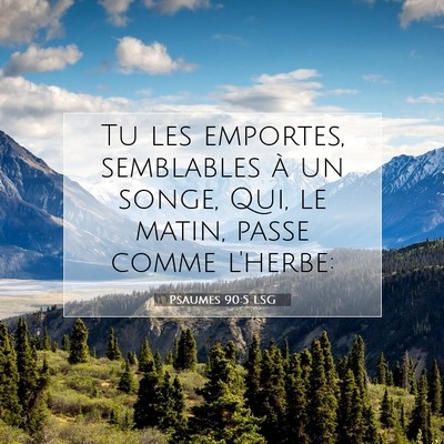 Picture 07 - Psaumes 90:5 LSG - Tu les emportes, semblables à un songe, Qui, le - Bible Verse Picture