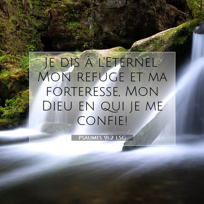 Picture 07 - Psaumes 91:2 LSG - Je dis à l'Eternel: Mon refuge et ma forteresse, - Bible Verse Picture