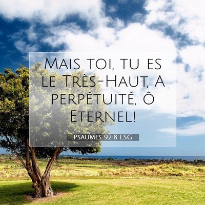 Picture 07 - Psaumes 92:8 LSG - Mais toi, tu es le Très-Haut, A perpétuité, ô - Bible Verse Picture