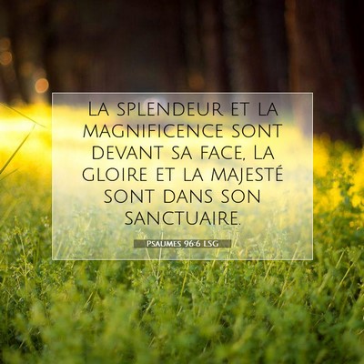 Picture 07 - Psaumes 96:6 LSG - La splendeur et la magnificence sont devant sa - Bible Verse Picture