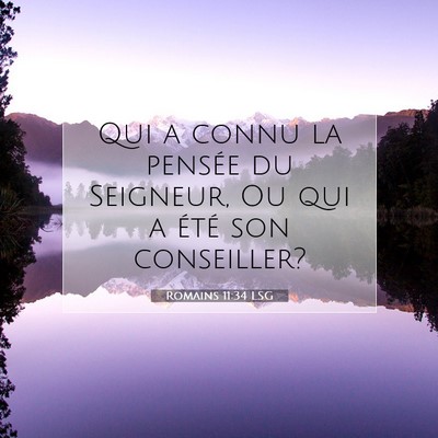Picture 07 - Romains 11:34 LSG - Qui a connu la pensée du Seigneur, Ou qui a - Bible Verse Picture