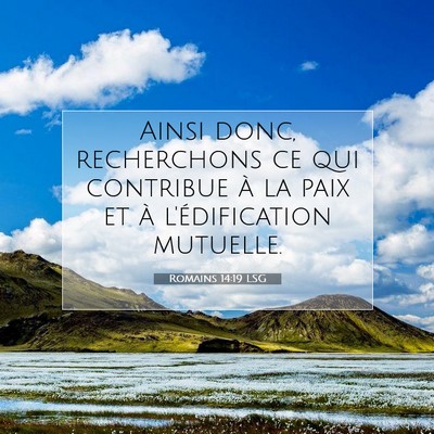 Picture 07 - Romains 14:19 LSG - Ainsi donc, recherchons ce qui contribue à la - Bible Verse Picture