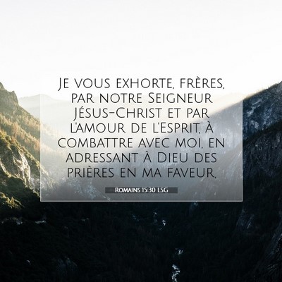Picture 07 - Romains 15:30 LSG - Je vous exhorte, frères, par notre Seigneur - Bible Verse Picture