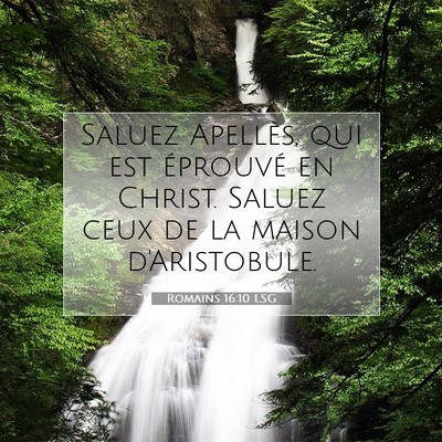 Picture 07 - Romains 16:10 LSG - Saluez Apellès, qui est éprouvé en Christ. - Bible Verse Picture
