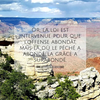 Picture 07 - Romains 5:20 LSG - Or, la loi est intervenue pour que l'offense - Bible Verse Picture