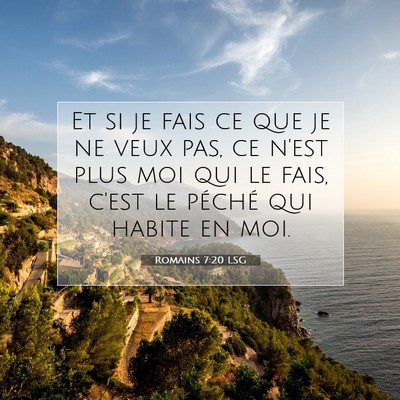 Picture 07 - Romains 7:20 LSG - Et si je fais ce que je ne veux pas, ce n'est - Bible Verse Picture