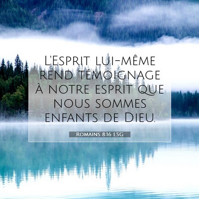 Picture 07 - Romains 8:16 LSG - L'Esprit lui-même rend témoignage à notre - Bible Verse Picture