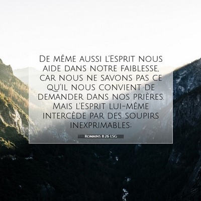 Picture 07 - Romains 8:26 LSG - De même aussi l'Esprit nous aide dans notre - Bible Verse Picture
