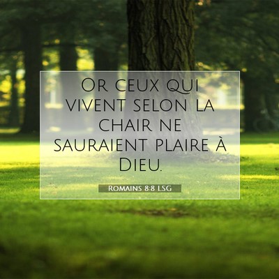 Picture 07 - Romains 8:8 LSG - Or ceux qui vivent selon la chair ne sauraient - Bible Verse Picture