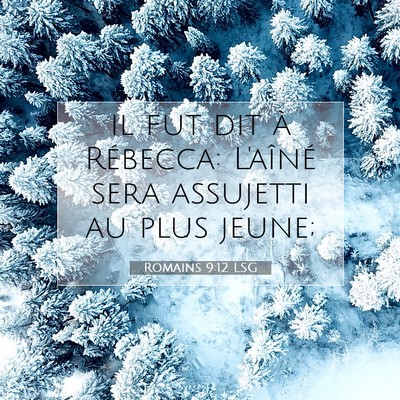 Picture 07 - Romains 9:12 LSG - il fut dit à Rébecca: L'aîné sera assujetti - Bible Verse Picture
