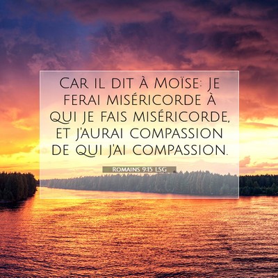 Picture 07 - Romains 9:15 LSG - Car il dit à Moïse: Je ferai miséricorde à - Bible Verse Picture