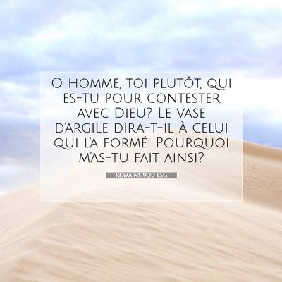 Picture 07 - Romains 9:20 LSG - O homme, toi plutôt, qui es-tu pour contester - Bible Verse Picture