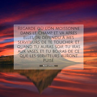 Picture 07 - Ruth 2:9 LSG - Regarde où l'on moissonne dans le champ, et va - Bible Verse Picture