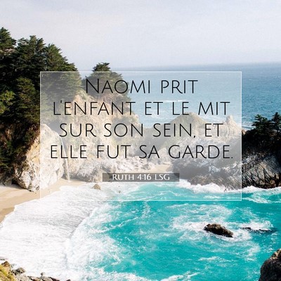 Picture 07 - Ruth 4:16 LSG - Naomi prit l'enfant et le mit sur son sein, et - Bible Verse Picture