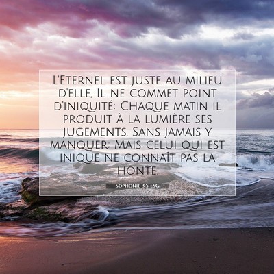 Picture 07 - Sophonie 3:5 LSG - L'Eternel est juste au milieu d'elle, Il ne - Bible Verse Picture