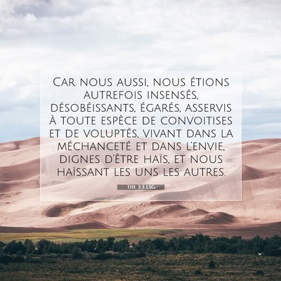 Picture 07 - Tite 3:3 LSG - Car nous aussi, nous étions autrefois insensés, - Bible Verse Picture