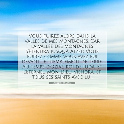 Picture 07 - Zacharie 14:5 LSG - Vous fuirez alors dans la vallée de mes - Bible Verse Picture