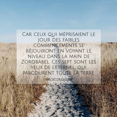 Picture 07 - Zacharie 4:10 LSG - Car ceux qui méprisaient le jour des faibles - Bible Verse Picture