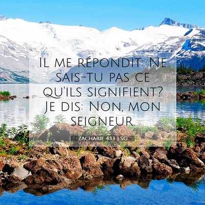 Picture 07 - Zacharie 4:13 LSG - Il me répondit: Ne sais-tu pas ce qu'ils - Bible Verse Picture