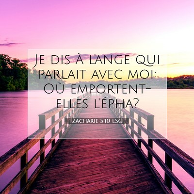 Picture 07 - Zacharie 5:10 LSG - Je dis à l'ange qui parlait avec moi: Où - Bible Verse Picture