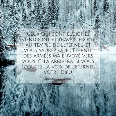 Picture 07 - Zacharie 6:15 LSG - Ceux qui sont éloignés viendront et - Bible Verse Picture
