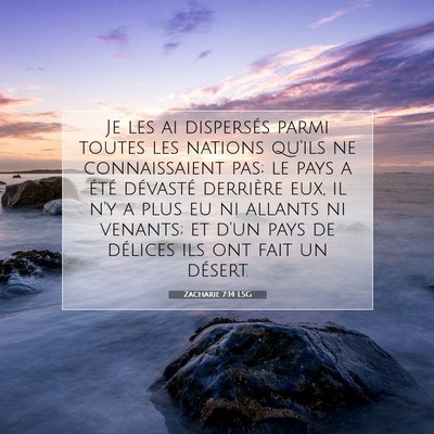 Picture 07 - Zacharie 7:14 LSG - Je les ai dispersés parmi toutes les nations - Bible Verse Picture