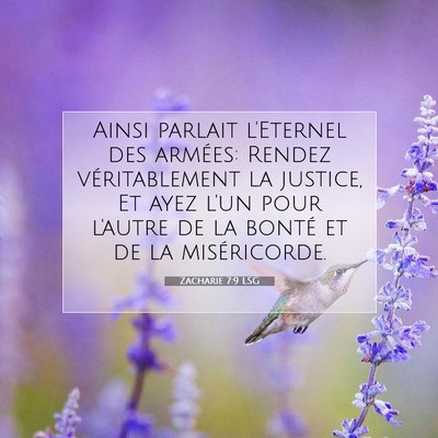 Picture 07 - Zacharie 7:9 LSG - Ainsi parlait l'Eternel des armées: Rendez - Bible Verse Picture