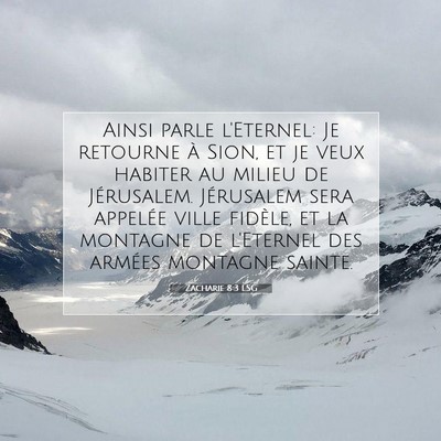 Picture 07 - Zacharie 8:3 LSG - Ainsi parle l'Eternel: Je retourne à Sion, et je - Bible Verse Picture