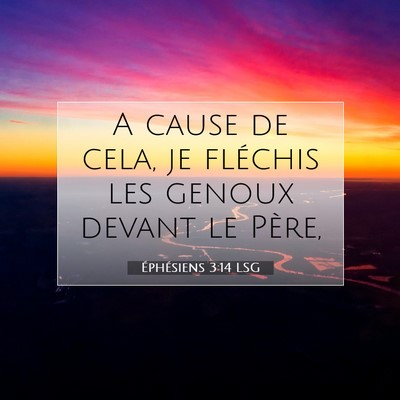 Picture 07 - Éphésiens 3:14 LSG - A cause de cela, je fléchis les genoux devant le - Bible Verse Picture