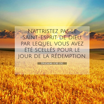 Picture 07 - Éphésiens 4:30 LSG - N'attristez pas le Saint-Esprit de Dieu, par - Bible Verse Picture