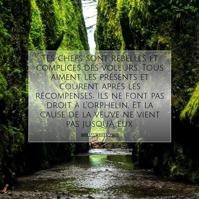 Picture 07 - Ésaïe 1:23 LSG - Tes chefs sont rebelles et complices des voleurs, - Bible Verse Picture