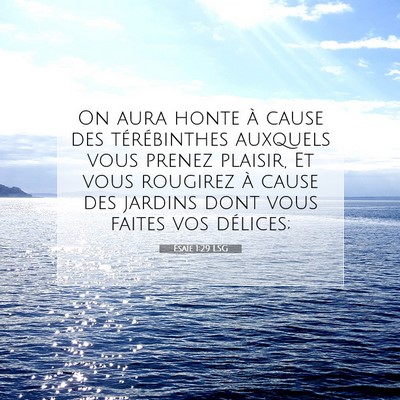 Picture 07 - Ésaïe 1:29 LSG - On aura honte à cause des térébinthes auxquels - Bible Verse Picture