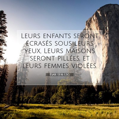 Picture 07 - Ésaïe 13:16 LSG - Leurs enfants seront écrasés sous leurs yeux, - Bible Verse Picture