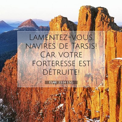 Picture 07 - Ésaïe 23:14 LSG - Lamentez-vous, navires de Tarsis! Car votre - Bible Verse Picture