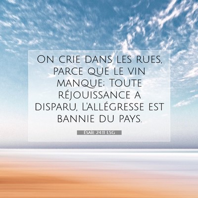 Picture 07 - Ésaïe 24:11 LSG - On crie dans les rues, parce que le vin manque; - Bible Verse Picture