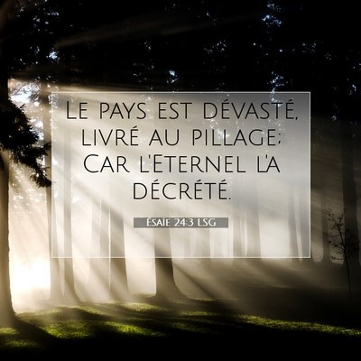 Picture 07 - Ésaïe 24:3 LSG - Le pays est dévasté, livré au pillage; Car - Bible Verse Picture