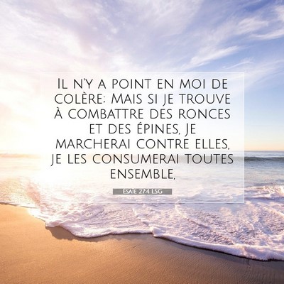 Picture 07 - Ésaïe 27:4 LSG - Il n'y a point en moi de colère; Mais si je - Bible Verse Picture