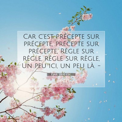 Picture 07 - Ésaïe 28:10 LSG - Car c'est précepte sur précepte, précepte sur - Bible Verse Picture