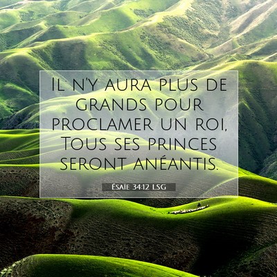 Picture 07 - Ésaïe 34:12 LSG - Il n'y aura plus de grands pour proclamer un roi, - Bible Verse Picture