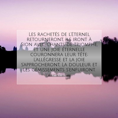 Picture 07 - Ésaïe 35:10 LSG - Les rachetés de l'Eternel retourneront, Ils - Bible Verse Picture