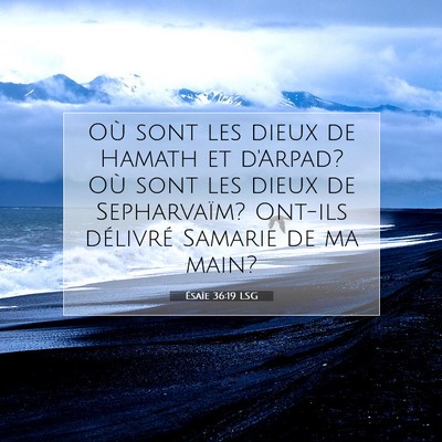Picture 07 - Ésaïe 36:19 LSG - Où sont les dieux de Hamath et d'Arpad? Où sont - Bible Verse Picture