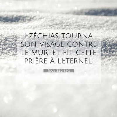 Picture 07 - Ésaïe 38:2 LSG - Ezéchias tourna son visage contre le mur, et fit - Bible Verse Picture
