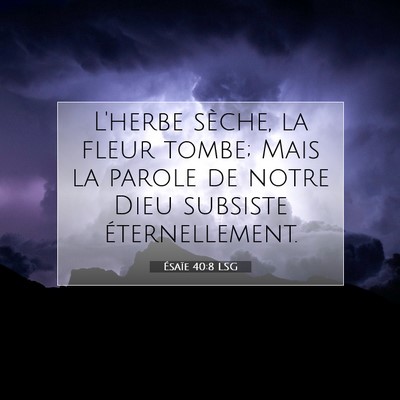 Picture 07 - Ésaïe 40:8 LSG - L'herbe sèche, la fleur tombe; Mais la parole de - Bible Verse Picture