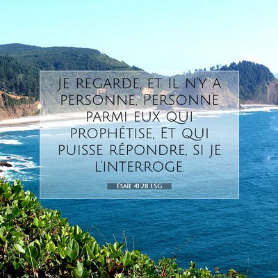 Picture 07 - Ésaïe 41:28 LSG - Je regarde, et il n'y a personne, Personne parmi - Bible Verse Picture